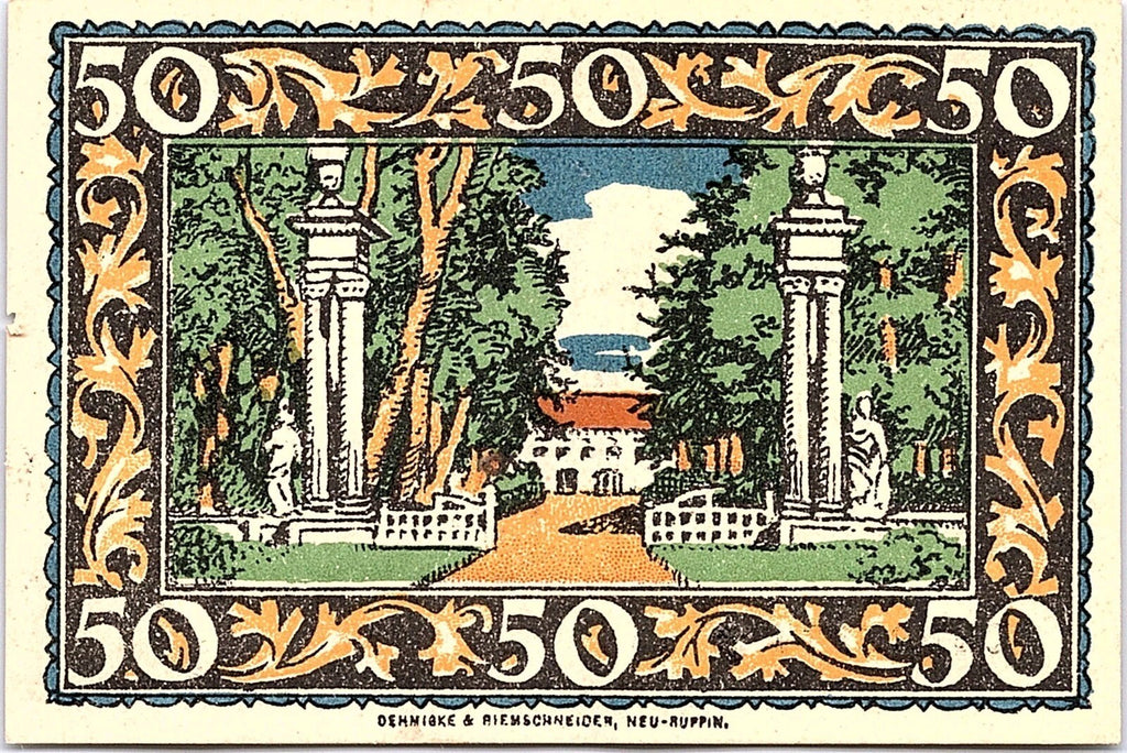 RHEINSBERG NOTGELD 50 PFENNIG 1921 EMERGENCY MONEY GERMANY BANKNOTE Post WWI