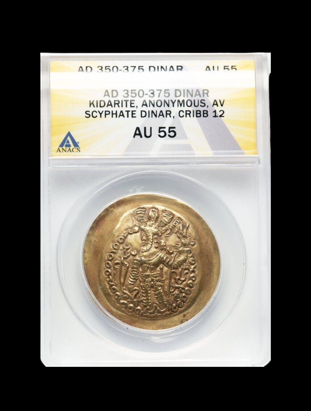 Kushan-Sasanian Kidarite Gold Dinar ANACS AU55 CRIBB 12