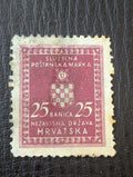 CROATIA  N.D.HRVATSKA  WWII  OFFICIAL 1942/44   25 banica MNH