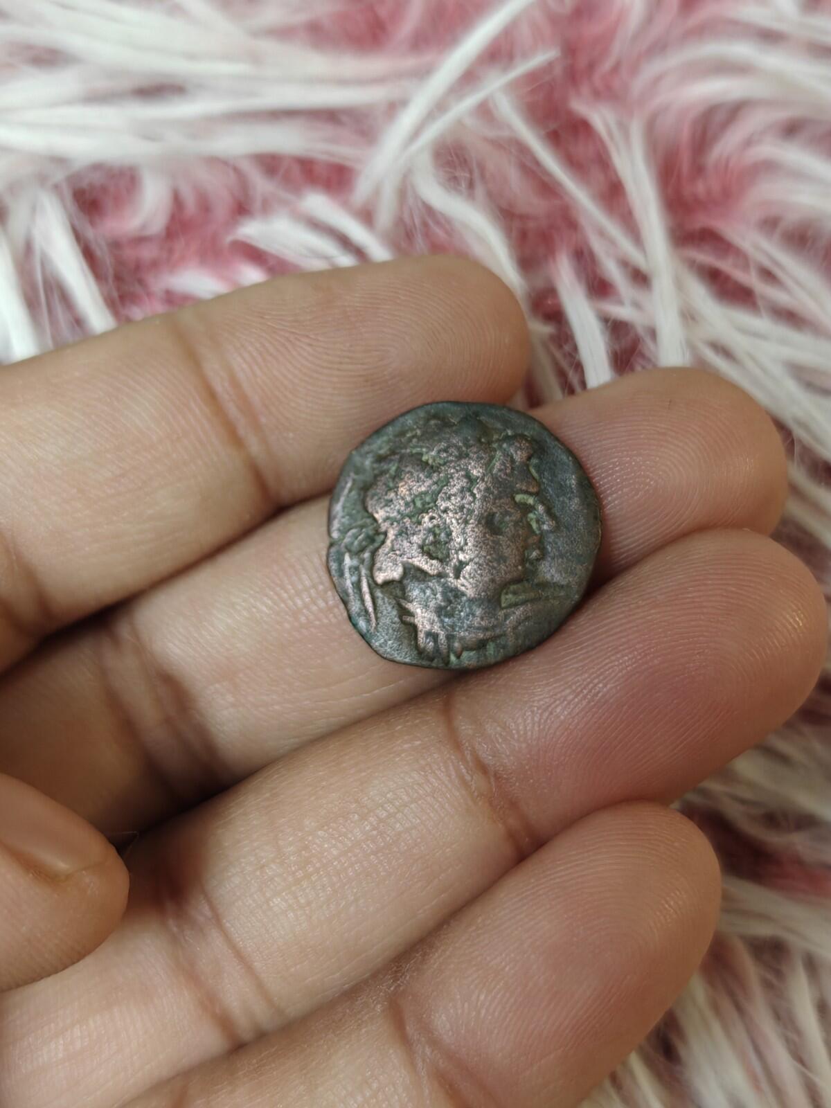 Drachme indo-scythe, monnaie de cuivre, 80 av. J.-C., Bactriane, roi de l'époque grecque antique