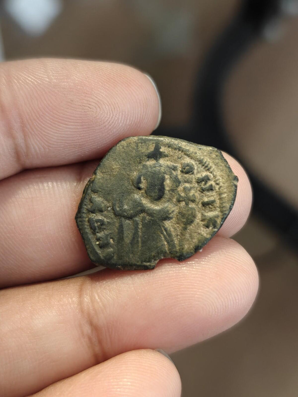 Islamic ARAB Byzantine UMAYYAD, time of Abd al-Malik, Æ Fals circa 685-690's AD