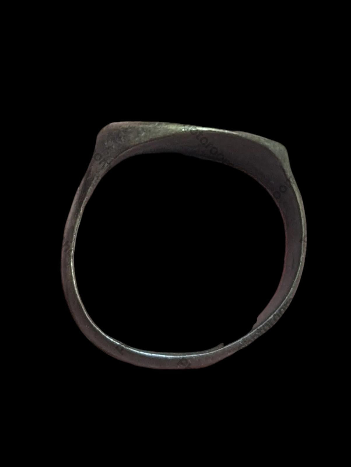 Medieval Antique Brass Masonic Ring Circa 18th To 19th Century Ad