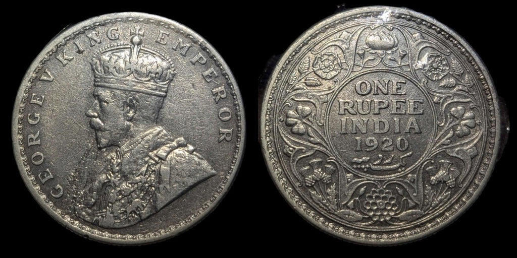 Roupie en argent George V des Indes britanniques 1920 Bombay, état SPL-Magnifique.