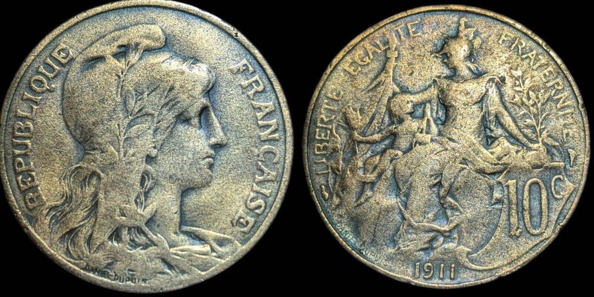 1911 France 10 Centimes High Grade! Beautiful!