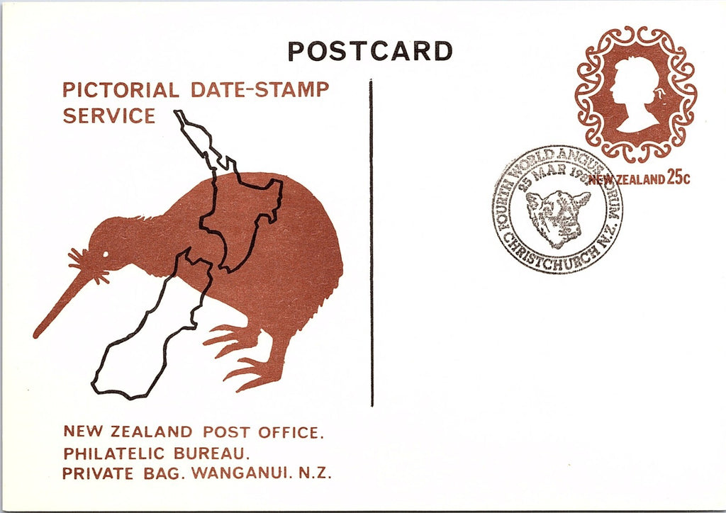 NEW ZEALAND 1978 25c Pictorial Date Stamp Postcard Christchurch Angus Forum