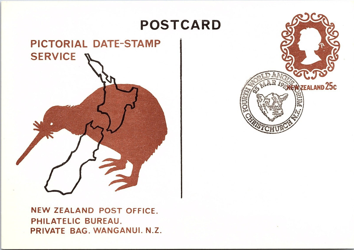 NEW ZEALAND 1978 25c Pictorial Date Stamp Postcard Christchurch Angus Forum