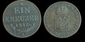 Pièce Autriche 1816 A 1 kreuzer, pièce autrichienne, François Ier de Habsbourg,