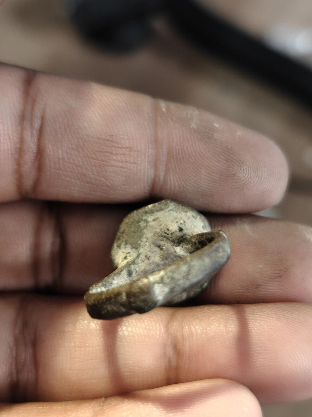 Ancient Egyptian Judaea Islamic Ring GENUINE Ornamented Collectible Dark Patina