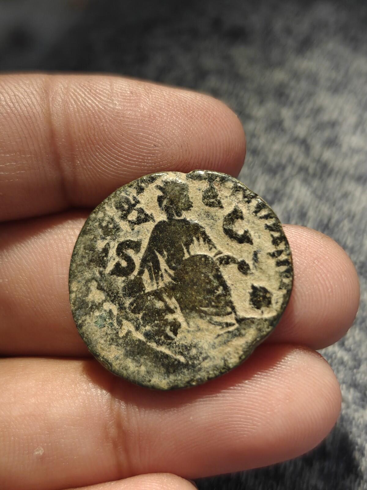 Elagabalus Tyche Coin Ancient Roman Empire Bronze Coin