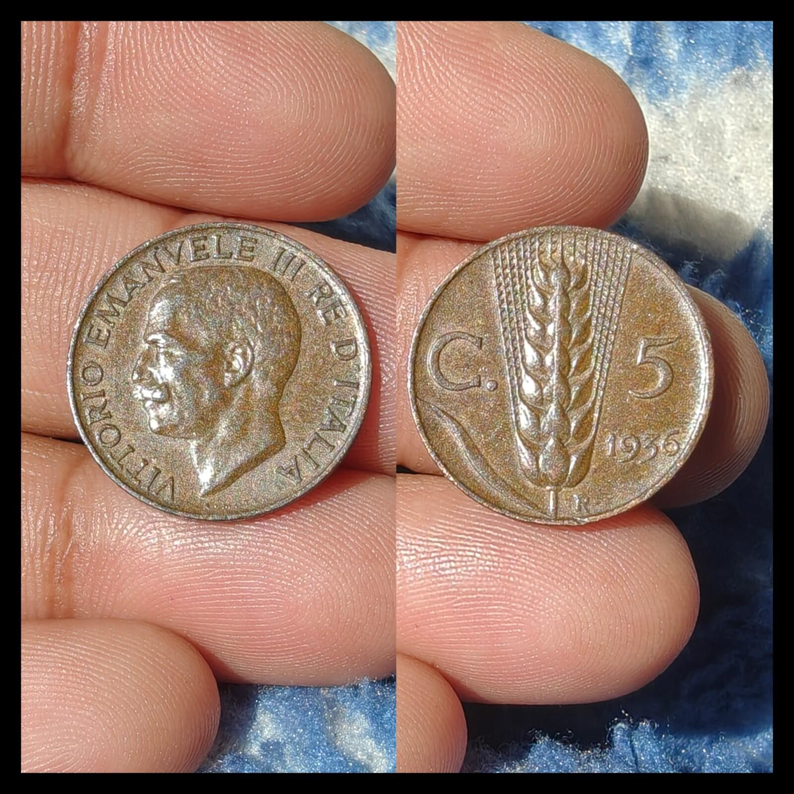 1936 Italy 5 Centesimi High Grade