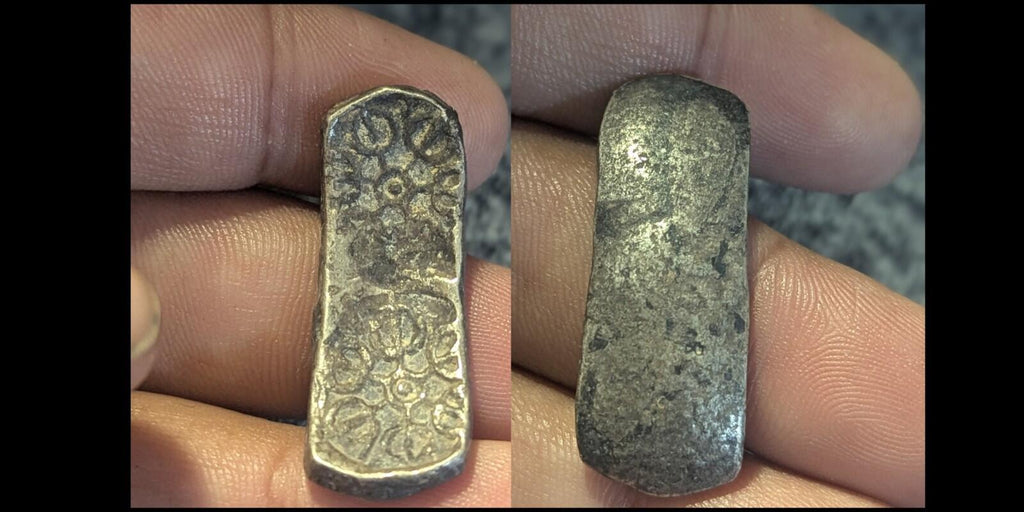 ⭐INDE⭐. Ancien GANDHARA JANAPADA Authentique pièce de monnaie en argent du 6ème siècle av. J.-C., barre courbée