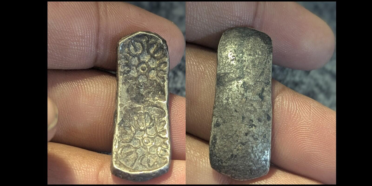 ⭐INDE⭐. Ancien GANDHARA JANAPADA Authentique pièce de monnaie en argent du 6ème siècle av. J.-C., barre courbée