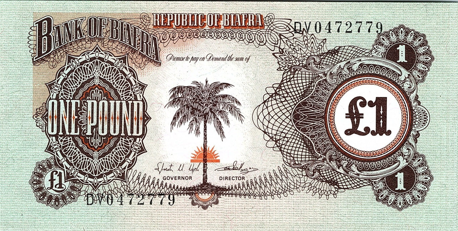 Bank of Biafra One Pound Better Grade Paper Money