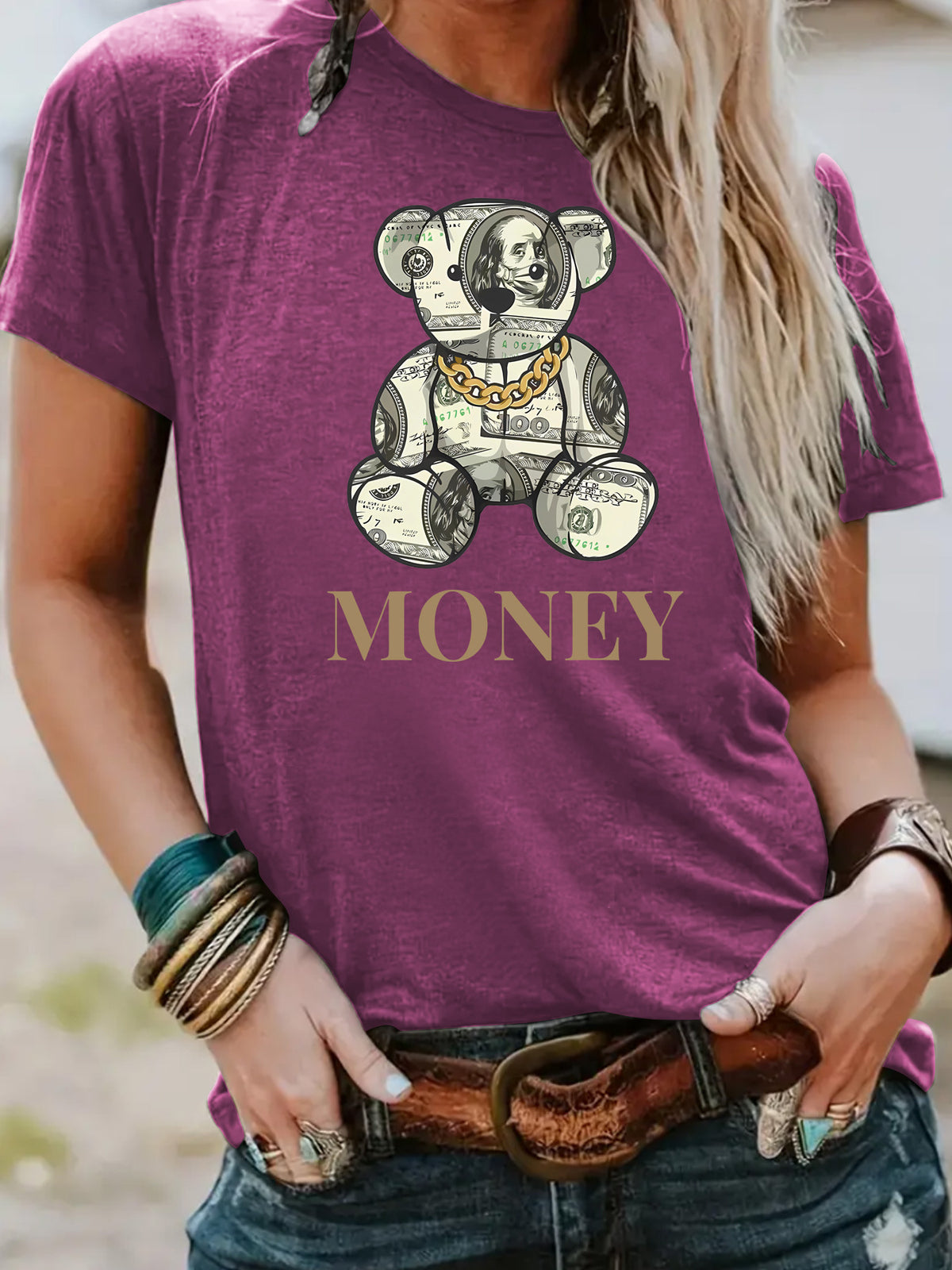 T-shirt MONEY banknote bear image