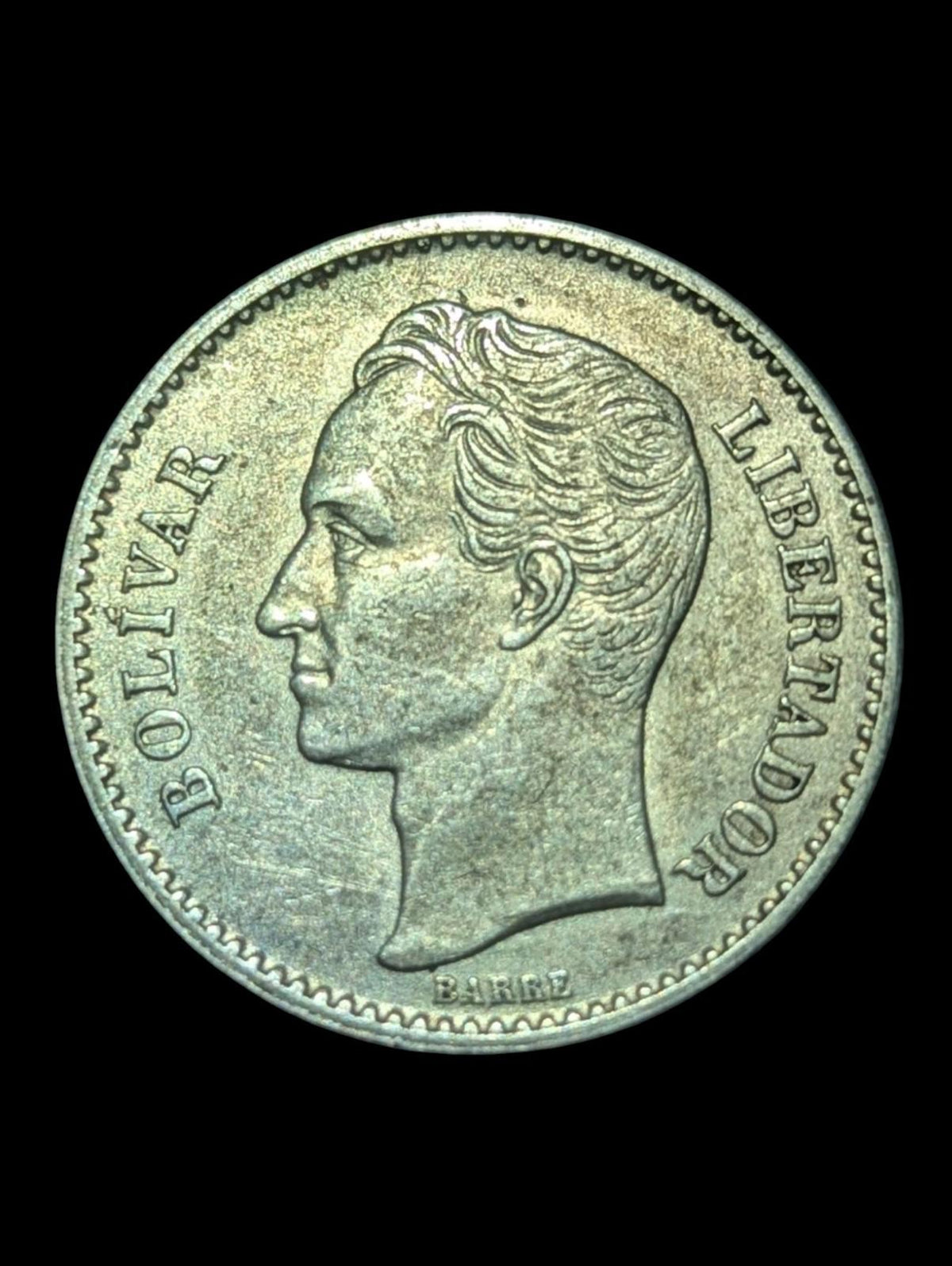 1936 Freemason President Simon Bolivar VENEZUELA Silver Coin