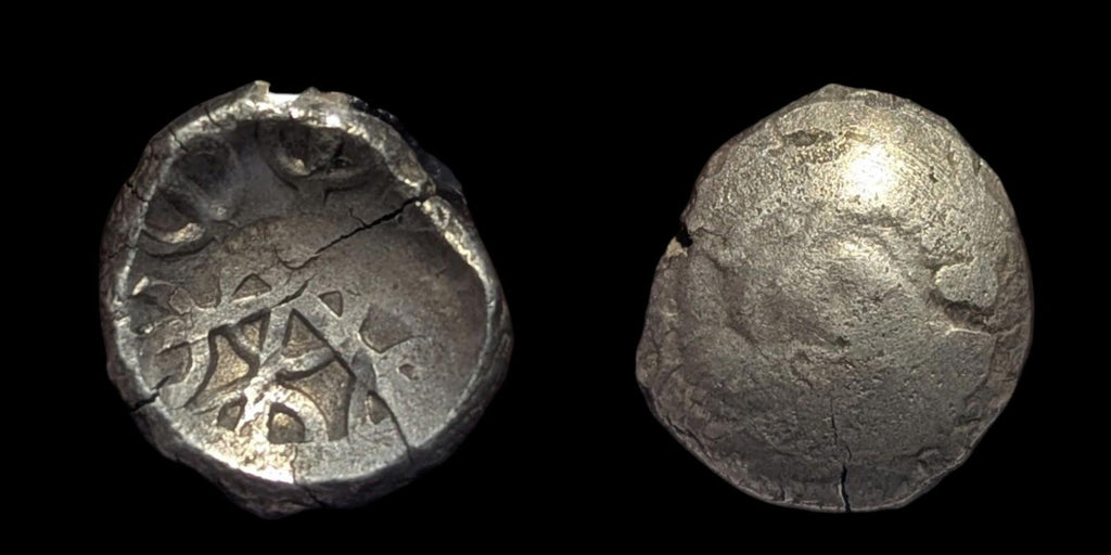 ⭐INDIA⭐ Ancient GANDHARA JANAPADA Authentic OLD 600 BC Silver Coin Bowl shaped