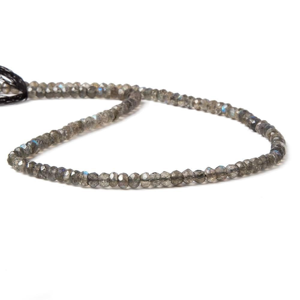 4mm Labradorite Hand Faceted Rondelle Beads 13.5 inch 144 beads