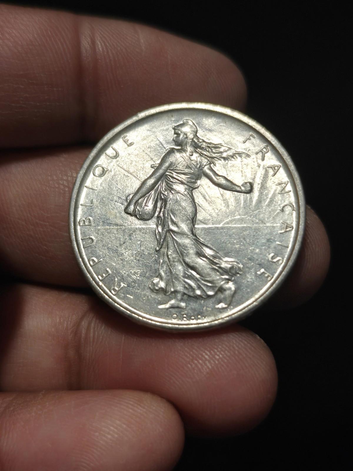 1962 FRANCE Grande pièce française de 5 francs en argent avec La Semeuse 16#