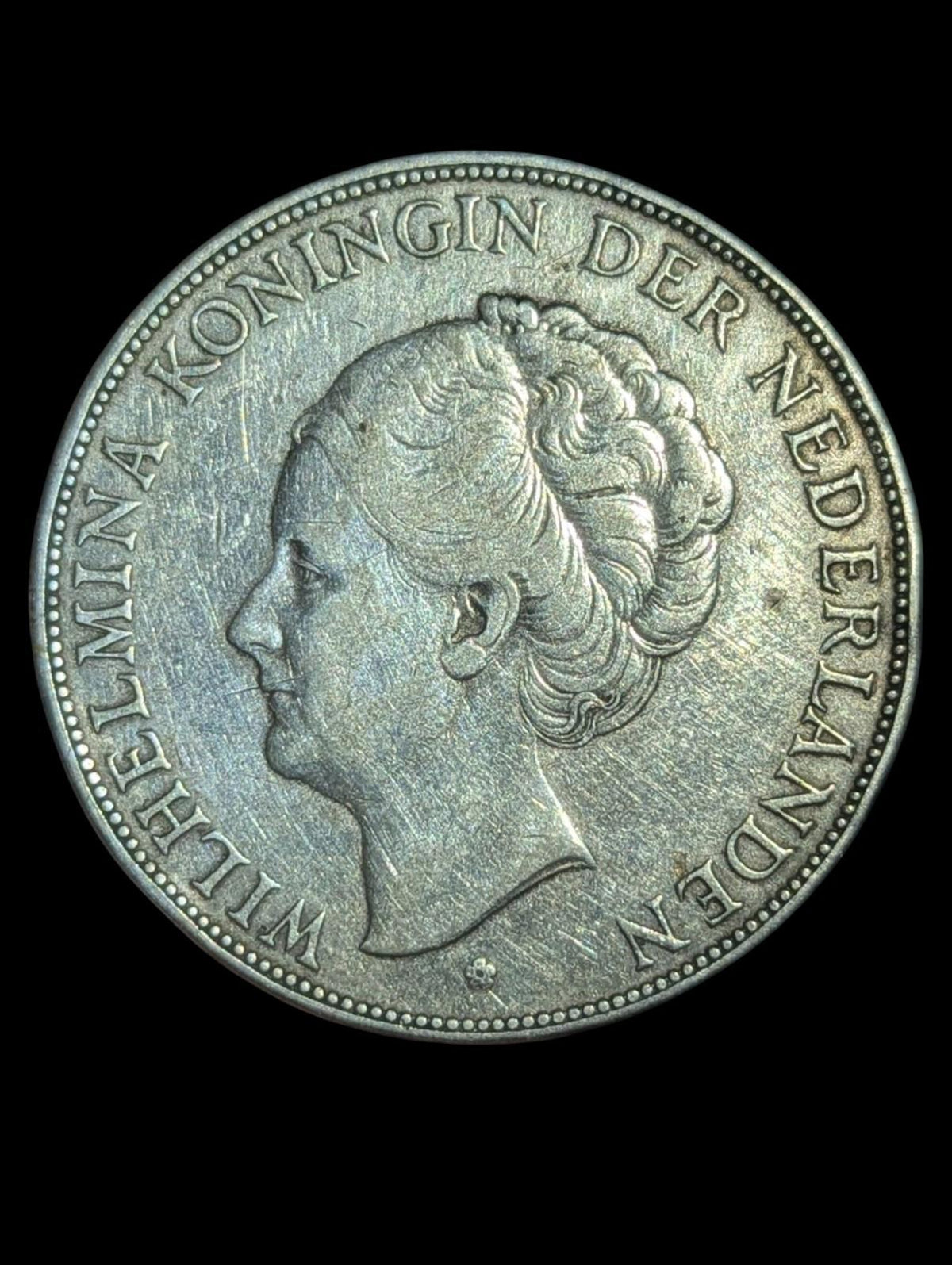 1930Netherland Kingdom 2 1/2 Gulden Queen Wilhelmina