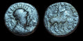 INDE Empire Kouchan ancien Roi Soter Megus Cavalier frappé sur cuivre 8g Rare