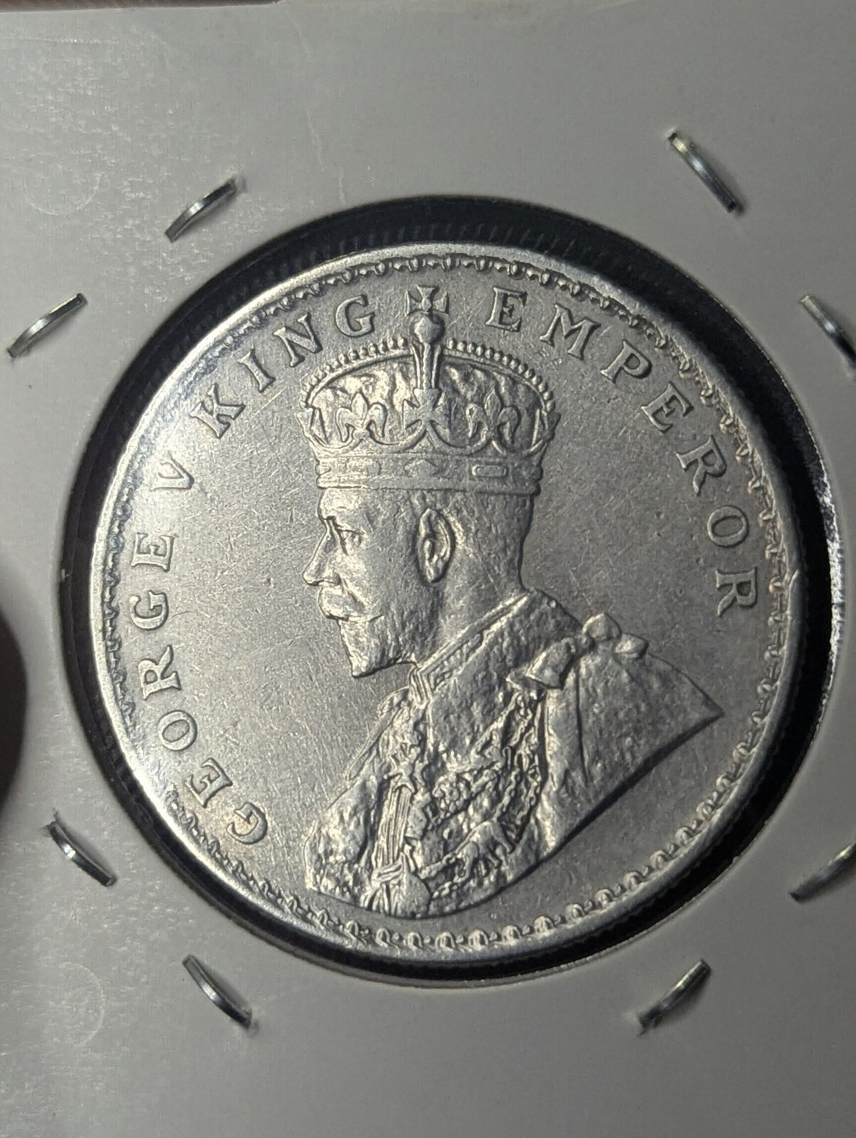 1917 British India One Rupee George V .917 Silver KM 524 Fine to Very Fine