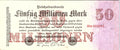 GERMANY REICHSBANKNOTE 50 MILLION MARK 1923