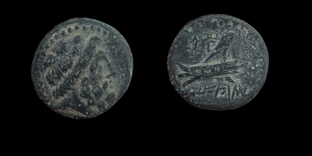 古希腊青铜币 Æ 137-51 BC，腓尼基，阿拉多斯青铜币 SNG-Cop:36 44!