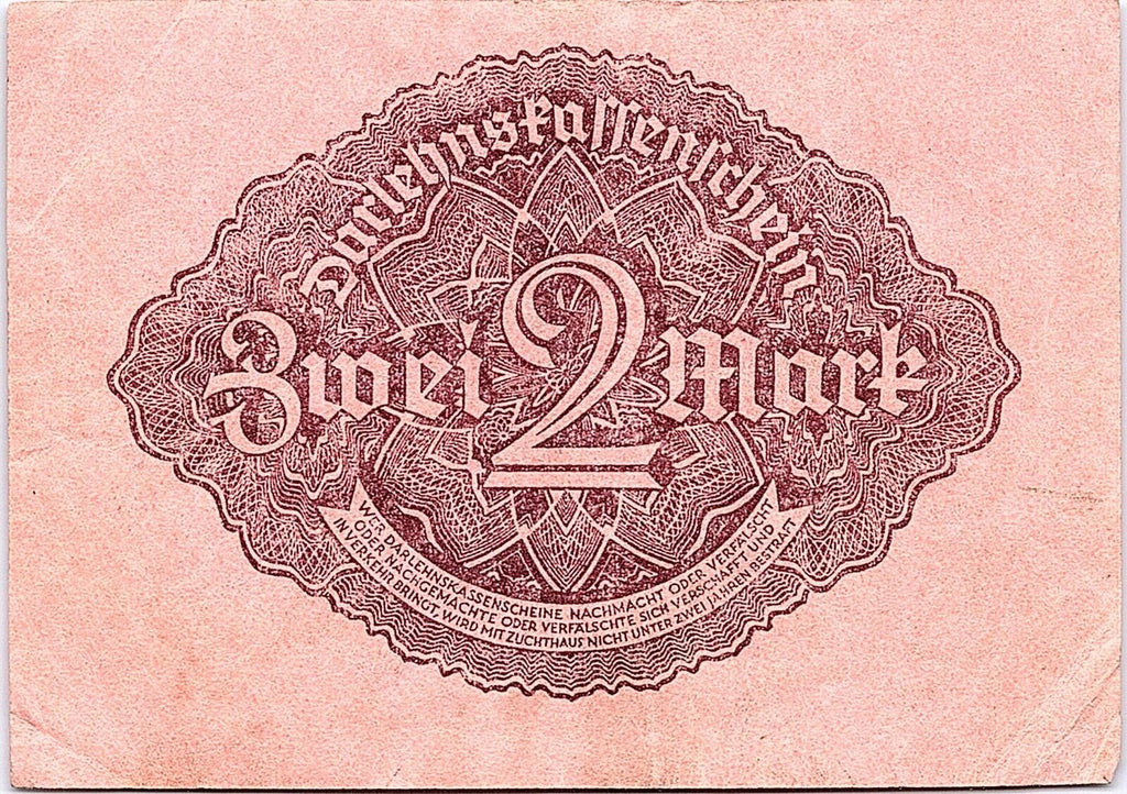 1922 Germany 2 Mark Banknote Circulated Rare