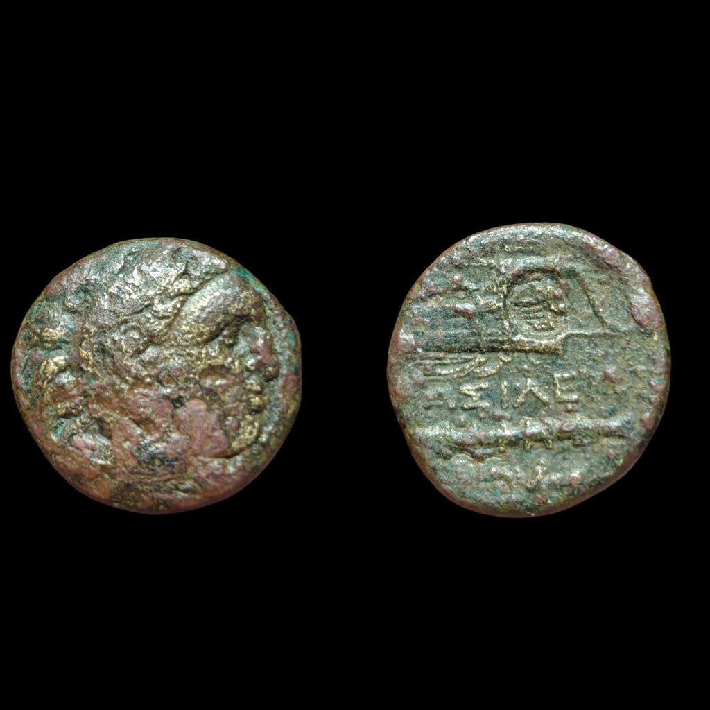 亚历山大大帝 公元325年 稀有真品古希腊钱币 赫拉克勒斯 棍棒 弓 箭袋 火炬
