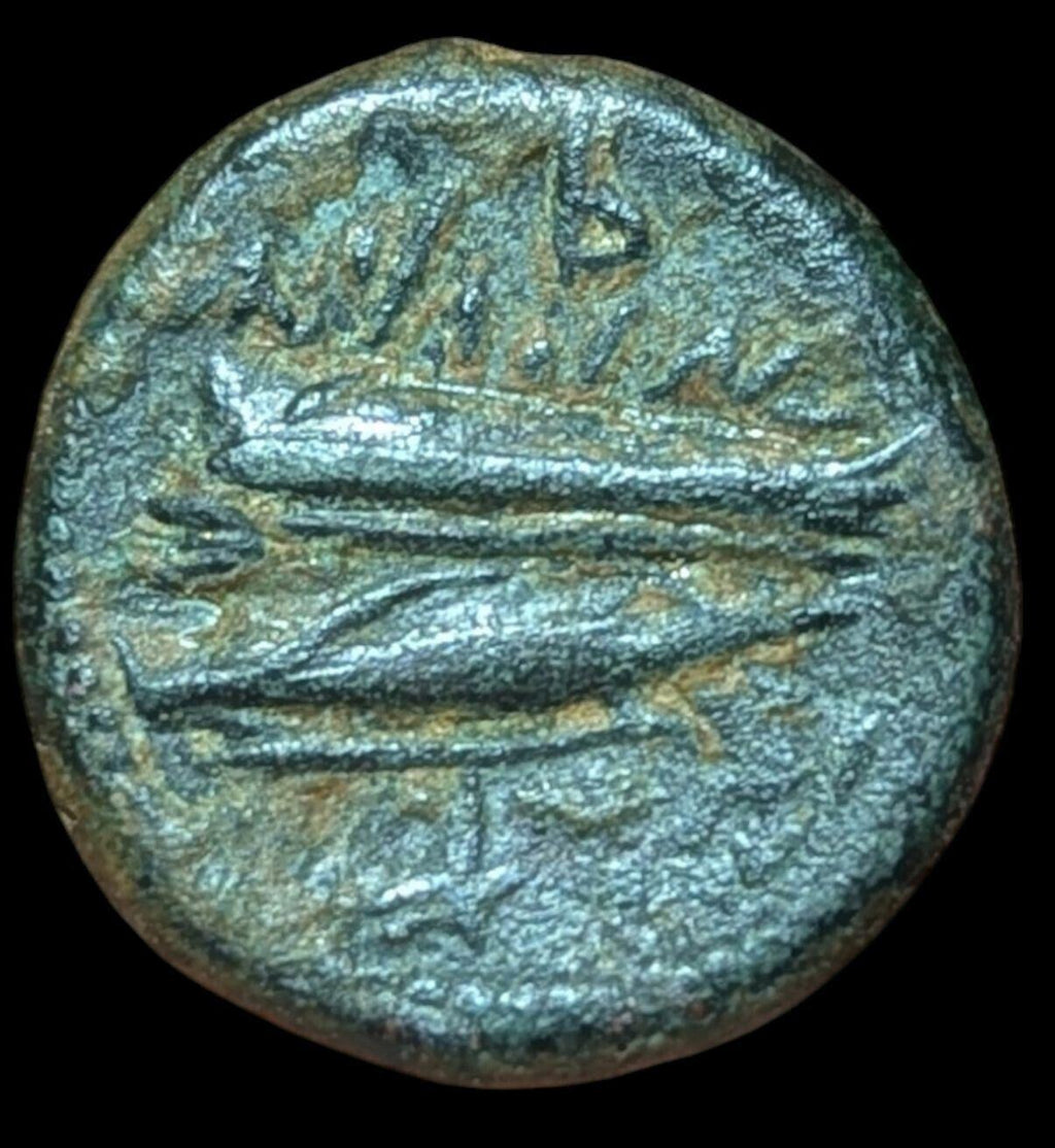 PHOENICIA, ARADOS. AE 16, 136-51 BC ZEUS AND HERA/ GALLEY