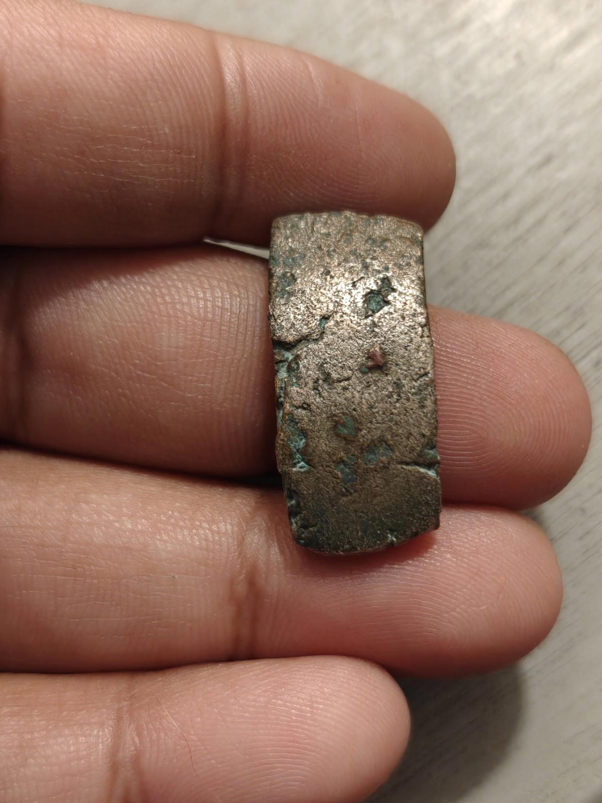 ⭐INDIA⭐. Ancient GANDHARA JANAPADA Authentic OLD 600 B.C Debased Coin Bent Bar.