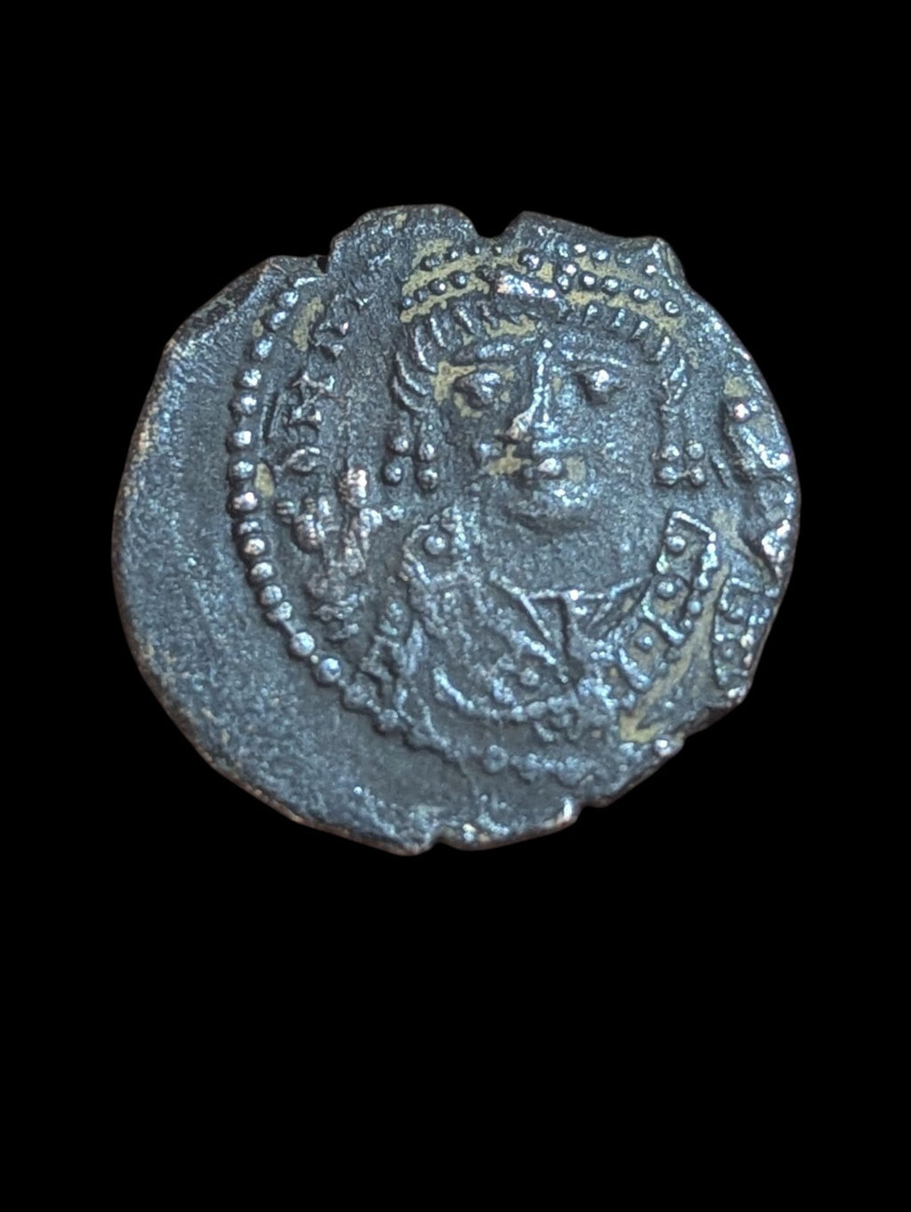 Demi Follis byzantin 593-4 Antioche, Maurice Tibère, Bronze Thessalonique
