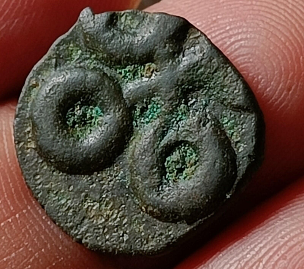 #Rownak#V80#Ancient India Satavahana Satakarni Elephant potin coin 1 Karashapana