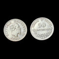 ITALIE VITTORIO EMANUELE II 1863 M BN 50 Centimes ARGENT 0.835