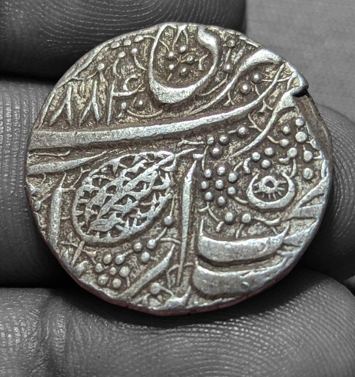 India-Sikh Empire silver coin of Maharaja Ranjit Singh Old NANAK Sahi Rupee