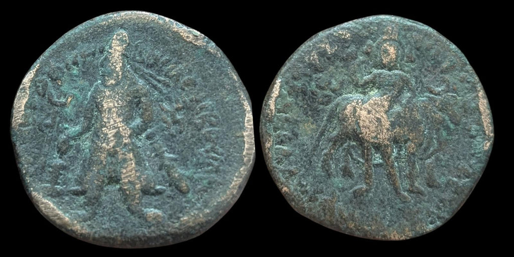 india kushan empire Vima Kadphises Ae Tetradrachm  Circa 100-127A.d. Siva/bull