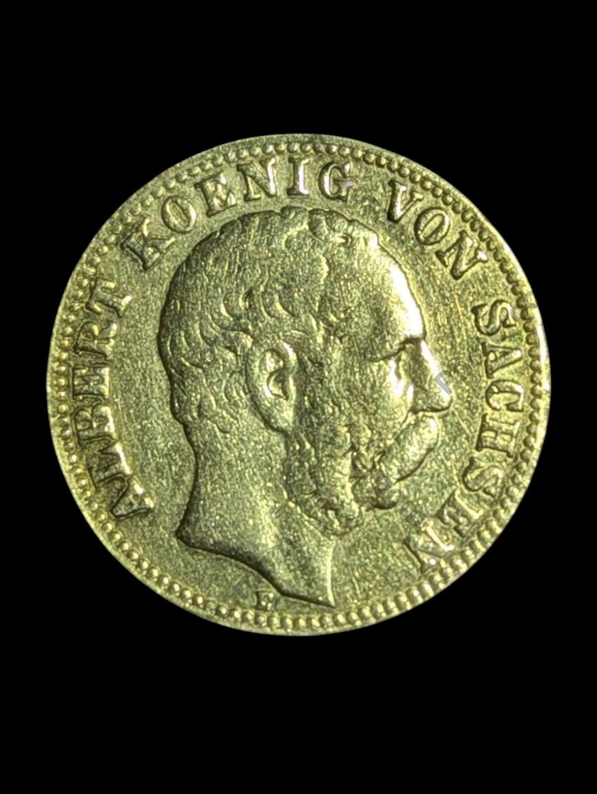 Allemagne - États allemands, Royaume de Saxe, lignée albertine, 10 marks en or, 1877