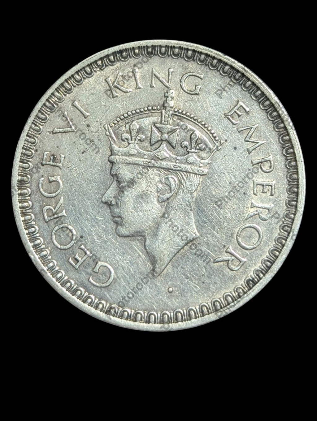 BRITISH INDIA 1943 KING GEORGE VI ONE RUPEE RARE SILVER COIN