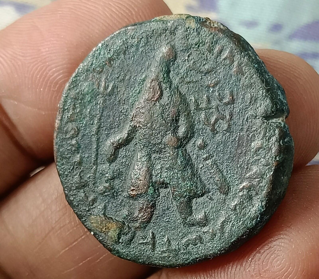 #G57#Ancient Indian KUSHAN  Dynasty King VIMA KADPHISIS 15 gm copper 80-200 AD