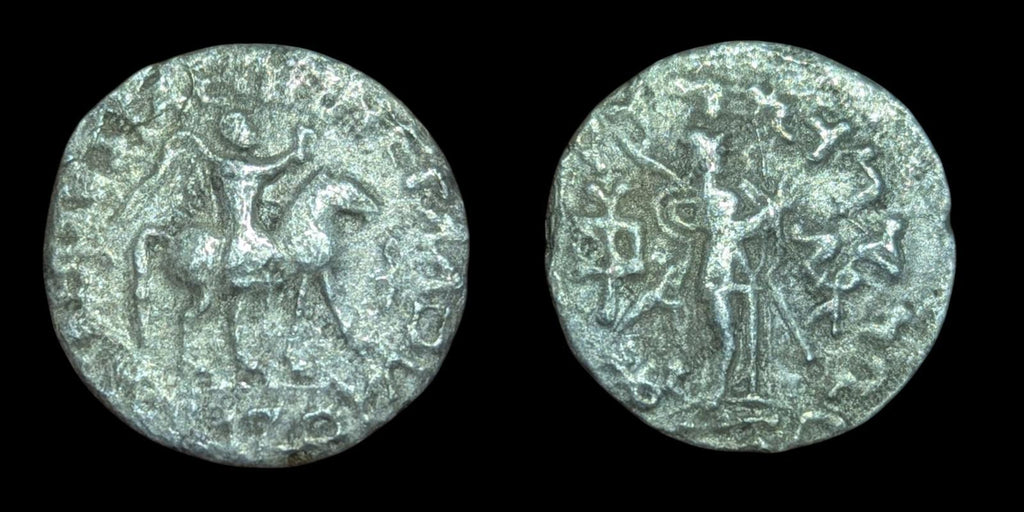 Ancient Indo-Scythian Kingdom Azes II AR Tetradrachm Silver Coin