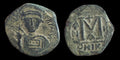 MAURICE TIBERIUS 582AD Big M Follis Nicomedia Ancient Byzantine Coin