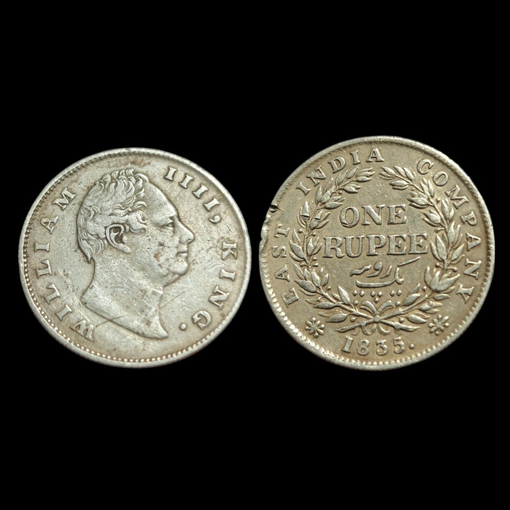 British East India Company 1835 silver Rupee of William rare