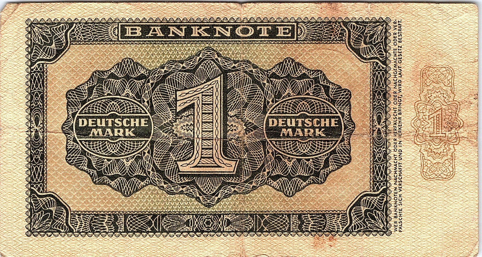 Germany GDR / DDR 1 Deutsche Mark 1948 Better Grade