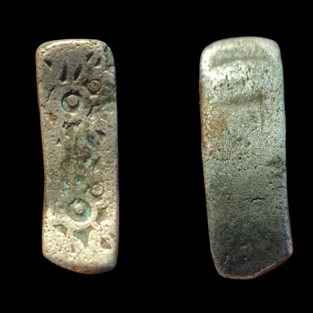 ⭐INDIA⭐. Ancient GANDHARA JANAPADA Authentic OLD 600 B.C Silver Bent Bar.*"