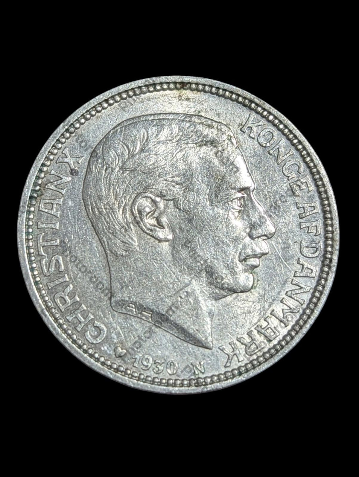 Pièce danoise 2 couronnes | Anniversaire du roi Christian X | Danemark | 1930