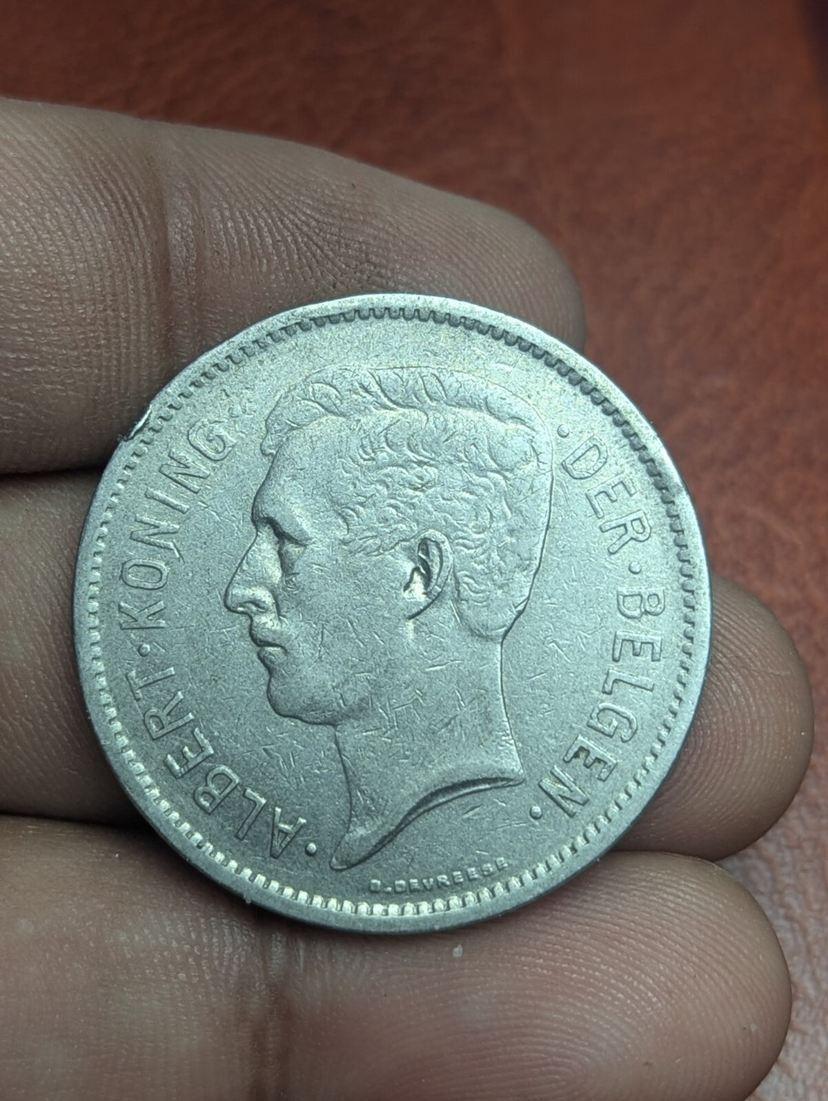 BELGIUM 5 FRANK 1931 DER BELGEN King Albert 1 Belga/5 Frank