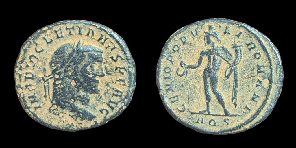 Ancient  Roman Coin MAXIMIAN 300AD GENIO POPVLI  ROMANI - Cyzicus Mint, 5.7g