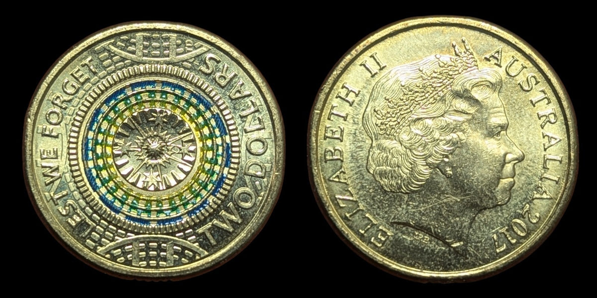 Pièce de 2 dollars australiens non circulée 2017 « Lest we forget » – Souvenir de l'ANZAC