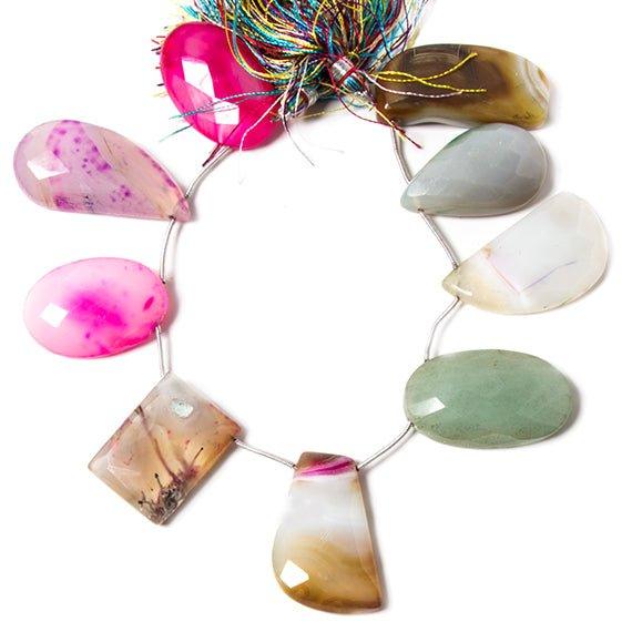 40x30mm Multicolor Agate Top Drilled Beads