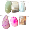 40x30mm Multicolor Agate Top Drilled Beads